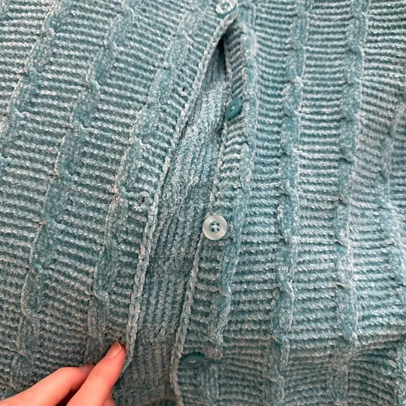 LuLaRoe Blue Shrug with Fringe - Picture 12 of 16